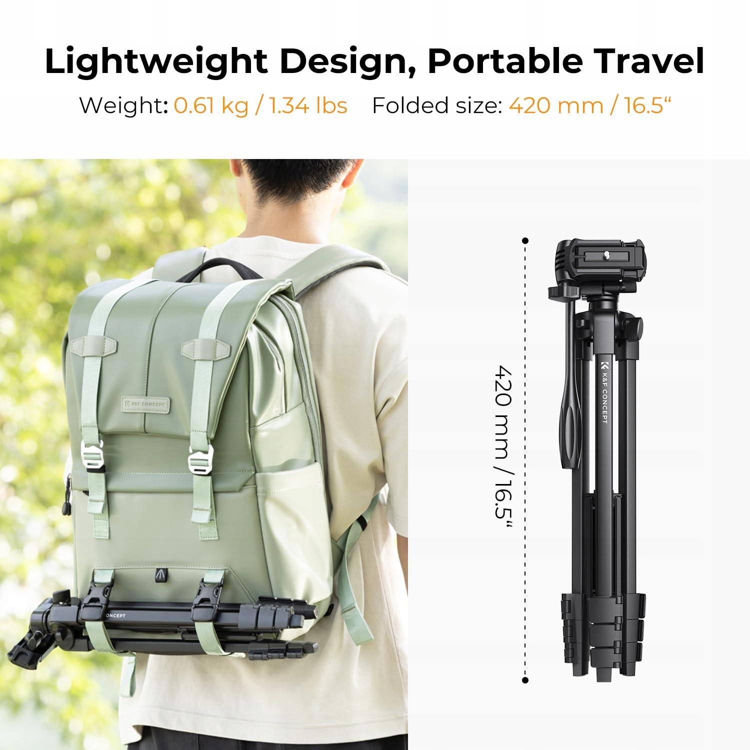 K&F CONCEPT 152cm Tripod DSLR Canon Nikon Sony Smartphone Bluetooth — miniatura 7
