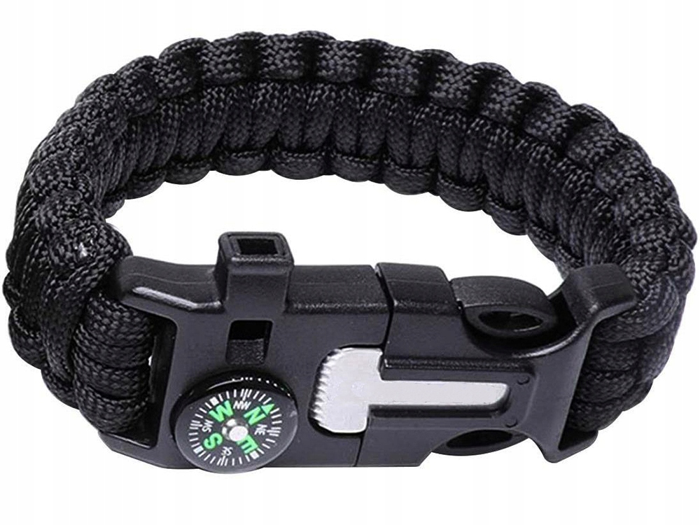 BRANSOLETKA SURVIVAL OPASKA 5W1 KOMPAS KRZESIWO LINKA OSTRZE LINKA PARACORD Marka Verk Group