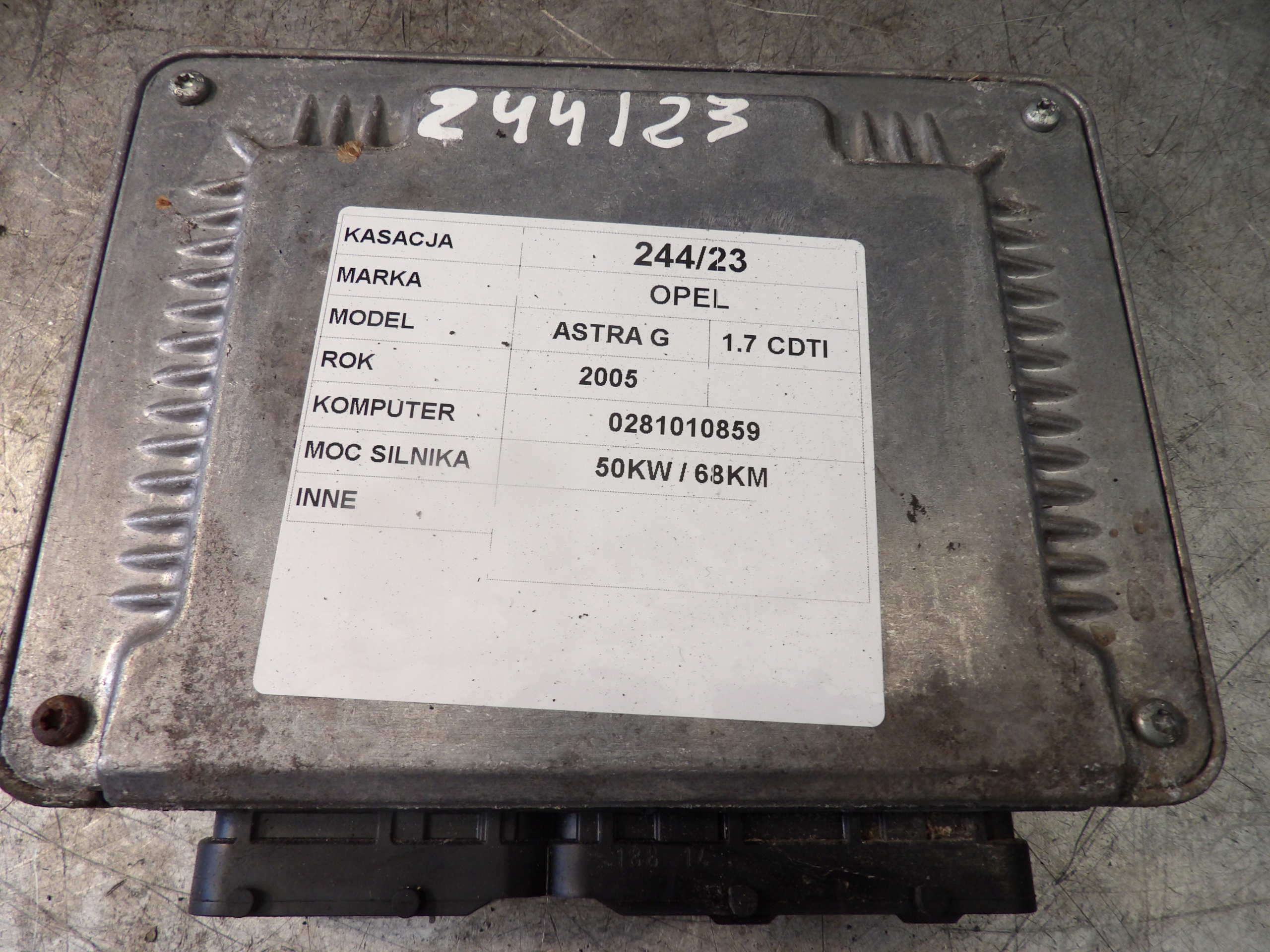 Opel Astra G computer, control unit 0281010859 8973068766 24467018