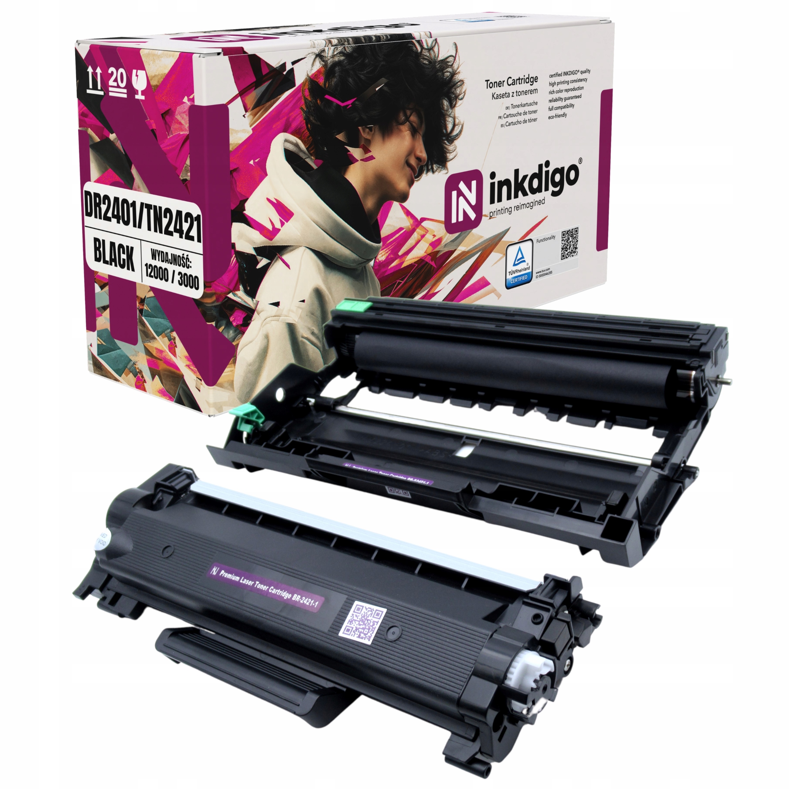 Toner Buben TN2421 DR2401 náhradní pro Brother Dcp-l 2552 Hl-l 2312 2352
