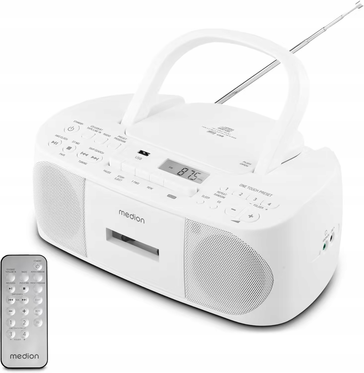 Radioodtwarzacz Boombox Medion MD43429 CD-MP3 Z Gniazdem Usb Biały