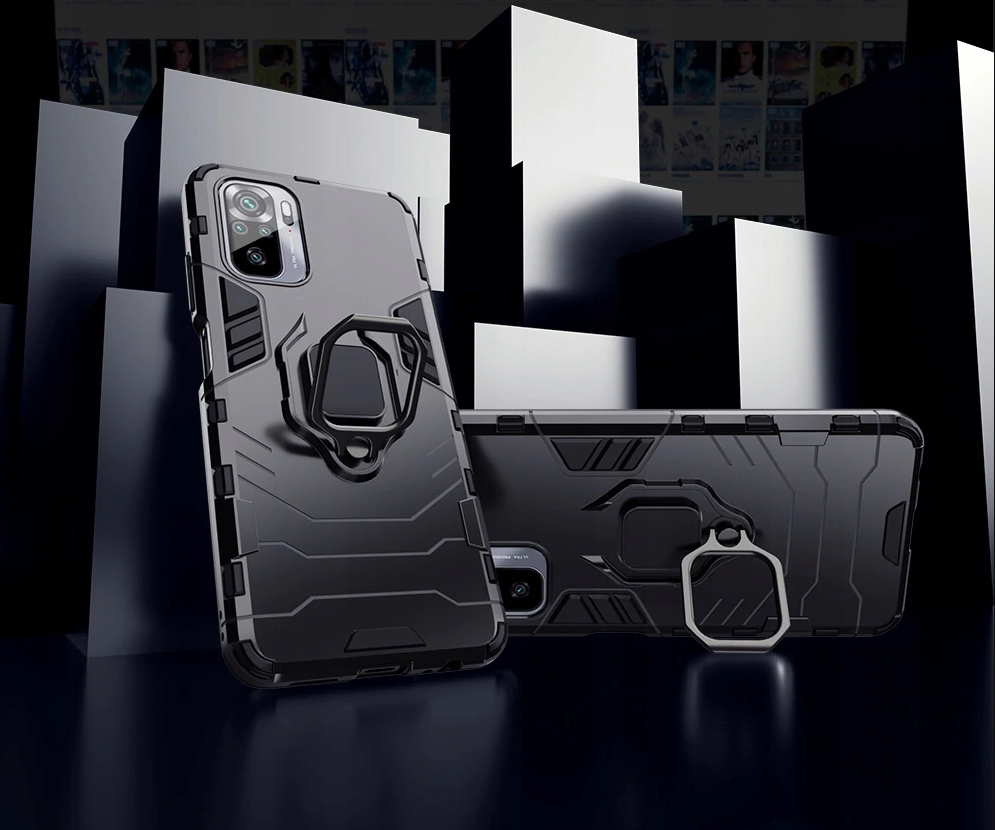 ETUI PANCERNE RING DO XIAOMI REDMI NOTE 10 +SZKŁO Dedykowany model XIAOMI REDMI NOTE 10 / 10s