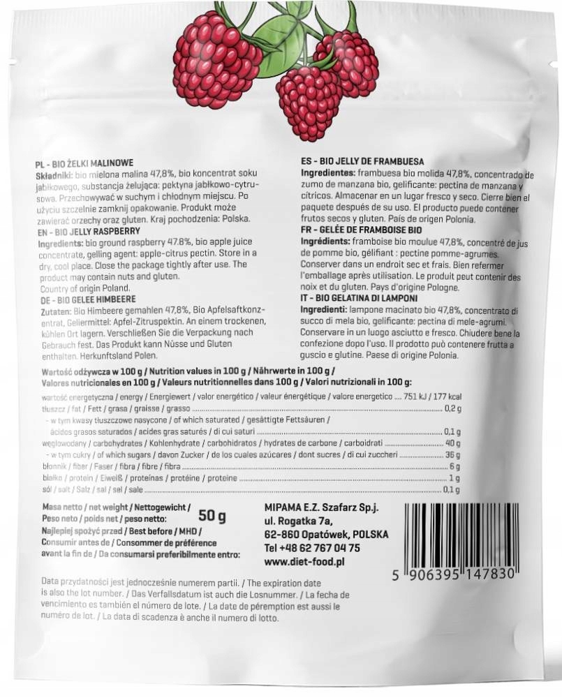 Żelki Owocowe Malina Bez Cukru Słodycze DLA DZIECI Stan opakowania oryginalne