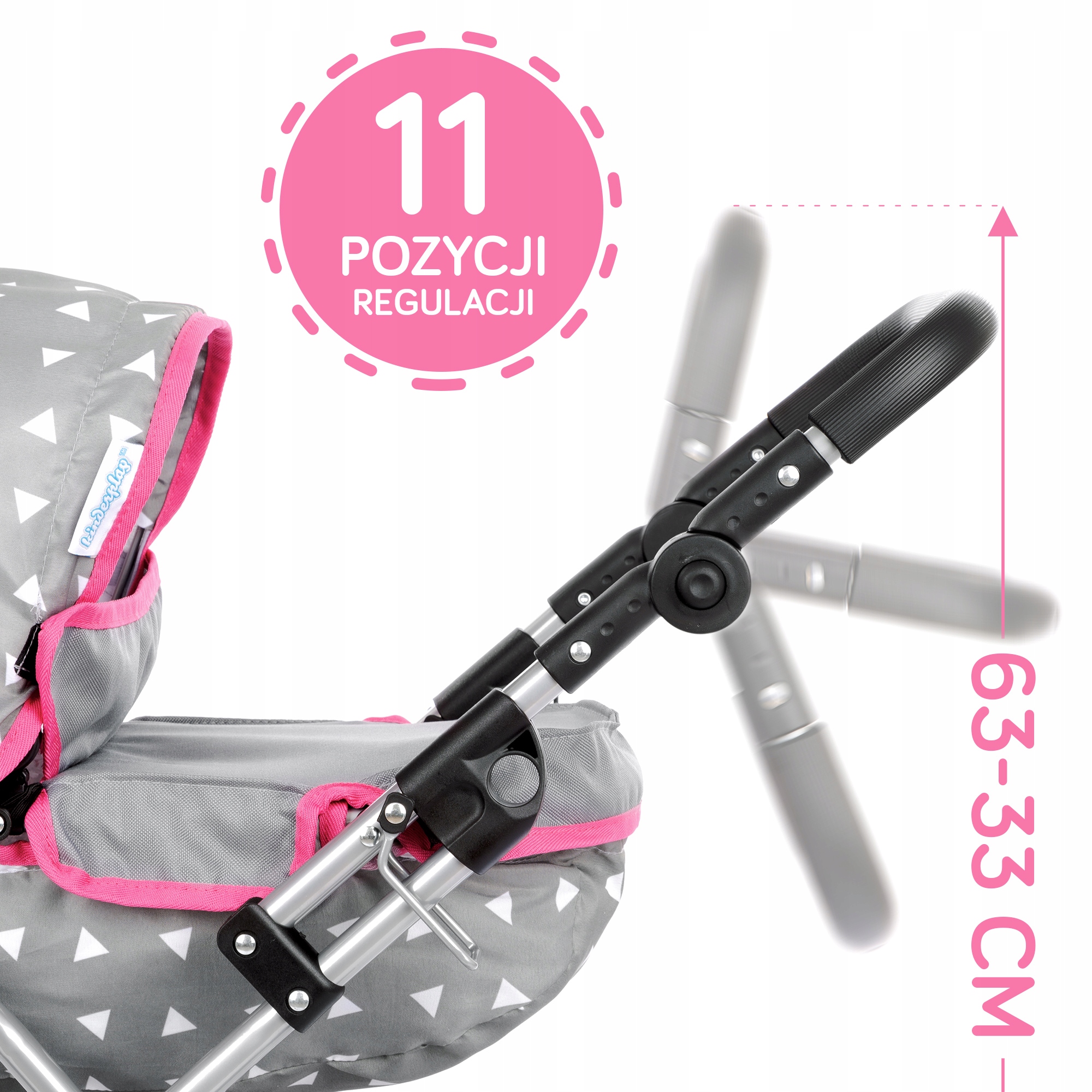 KINDERPLAY KOČÍK PRE BÁBIKA HLOBOKÁ GONDOL SKLADAČNÁ TAŠKA NASTAVITEĽNÁ RUKOJEŤ Hlboký typ