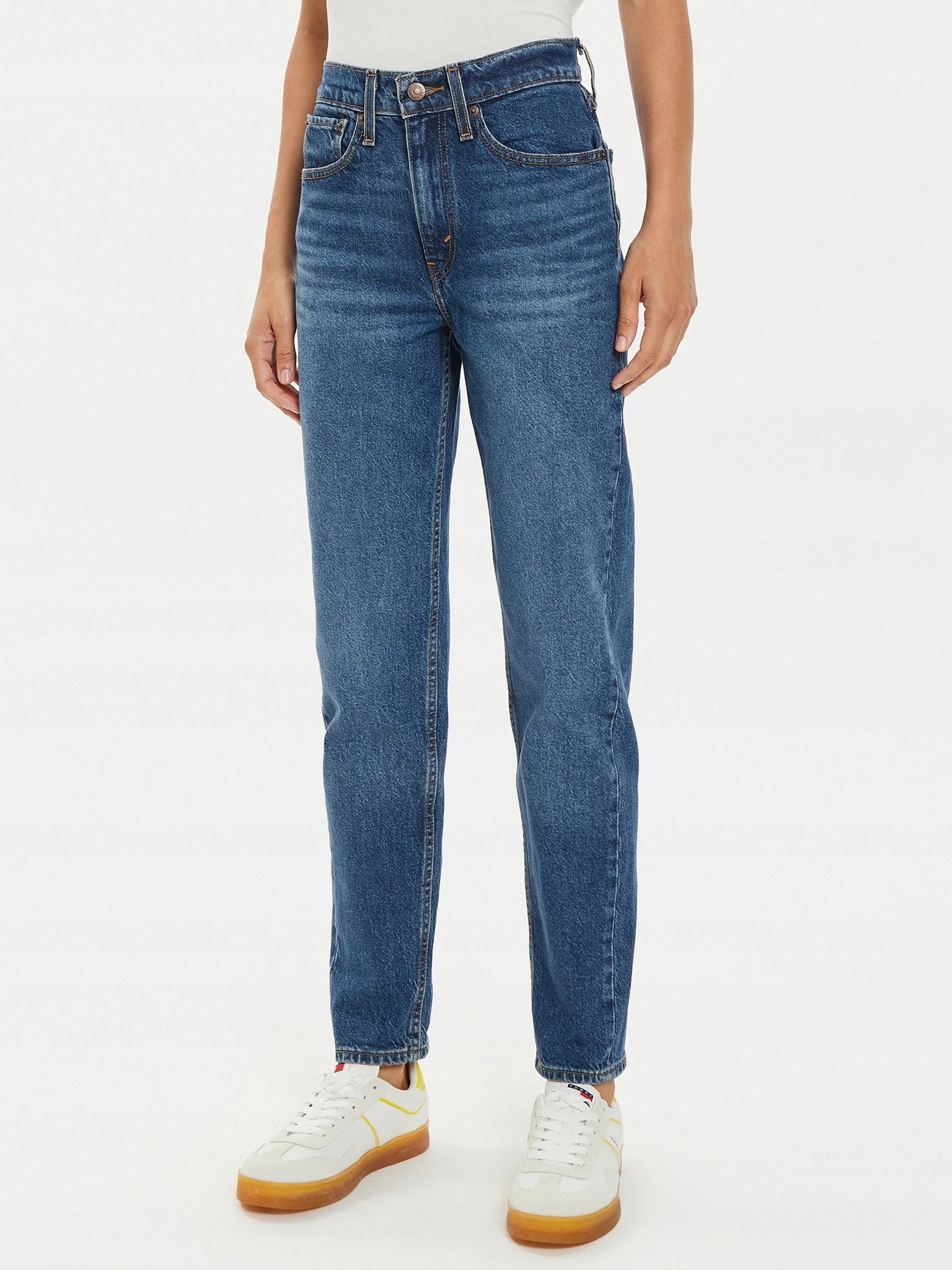 Levis Džíny Mom Jeans Vysoký Pas Modré Bavlna 34/30 6FA