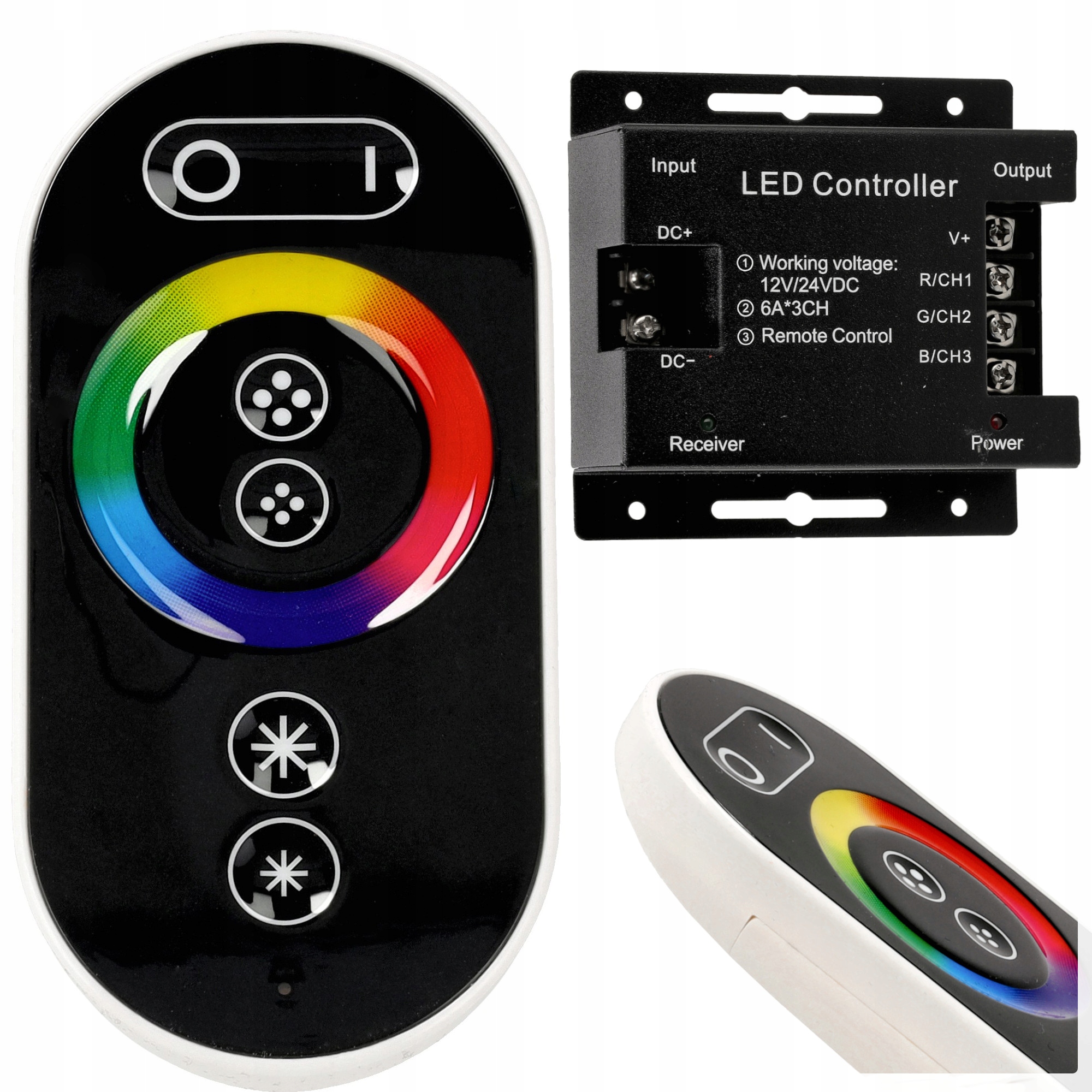 

Sterownik pilot taśm Led Rgb 12A owal czarny 61023