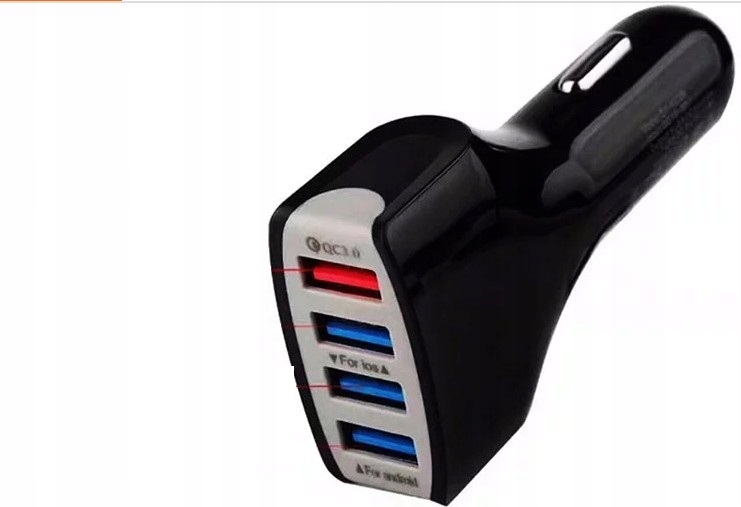 SZYBKA ŁADOWARKA SAMOCHODOWA 4xUSB QC3.0 3A QUICKCHARGE