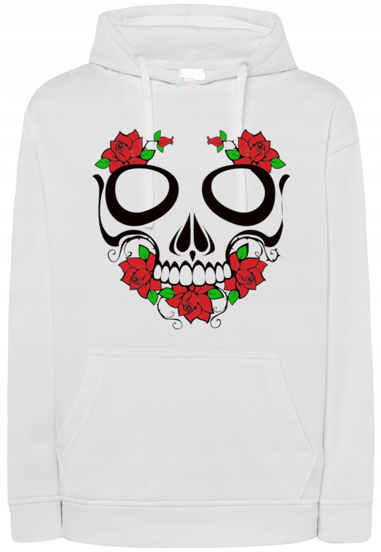 Pánská mikina s potiskem Lebka a Růžemi r.XL