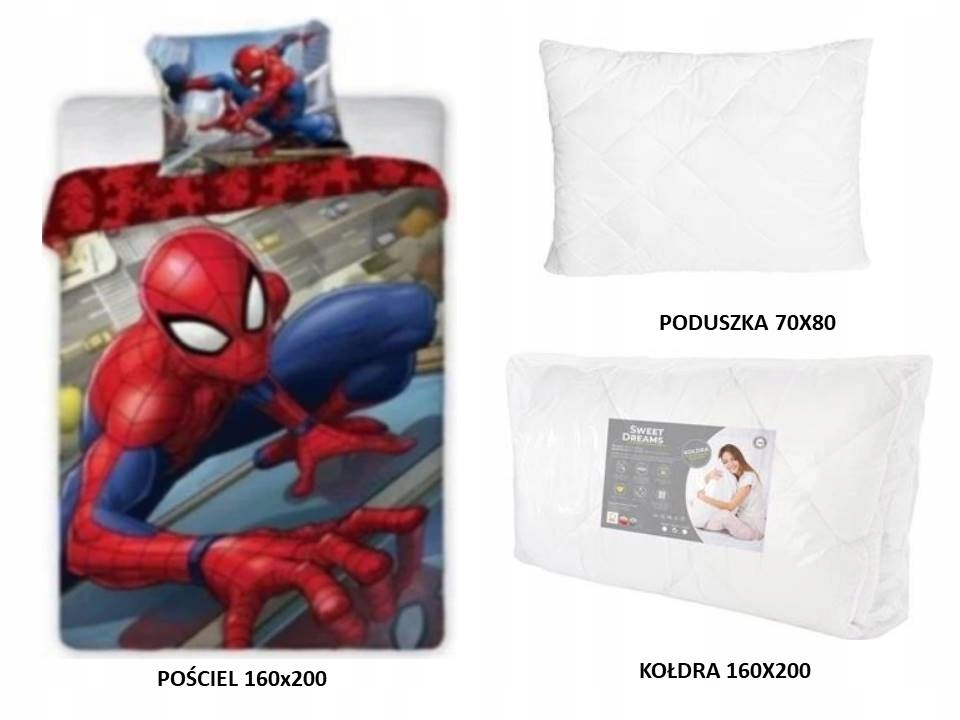 

Pościel 160x200 Spiderman Pająk+Kołdra +Poduszka