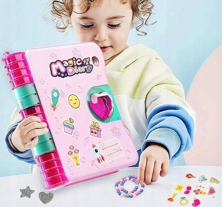 MAGICZNY PAMIĘTNIK Z AKCESORIAMI HASŁO SZYFR + BIŻUTERIA DLA DZIEWCZYNKI Marka Norimpex