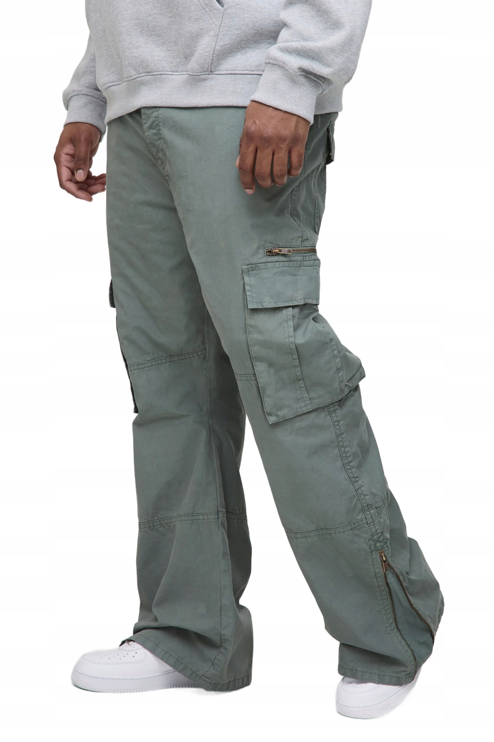 Boohooman Pánské Kapsáče Se Zipy A Kapsami, Šedé, 44 Z3A