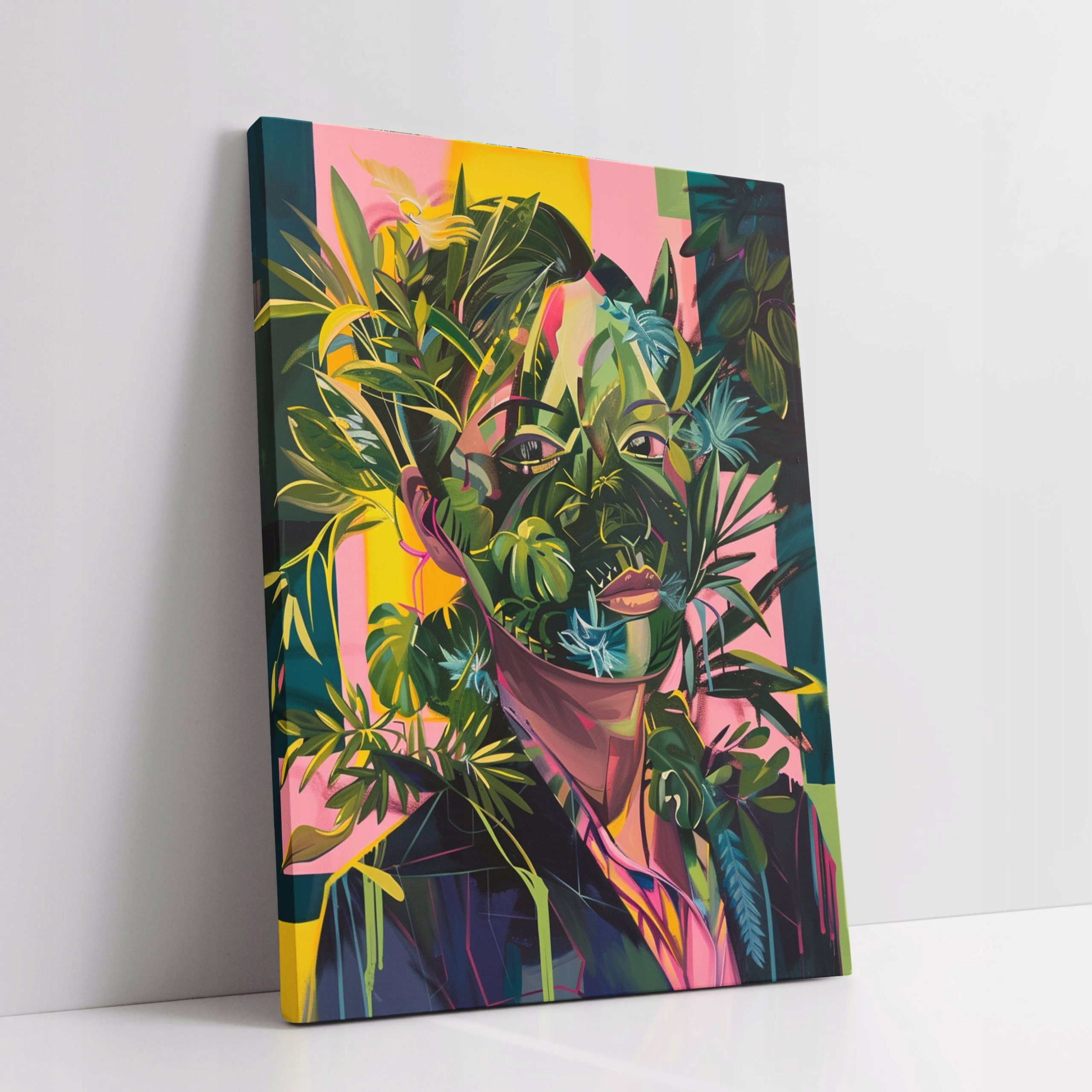 Obraz na plátně Žena rostlin v abstrakci do domu obývacího pokoje 90x120
