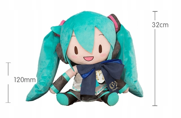 HATSUNE MIKU PLUSZAK ANIME LALKA 32 CM Kolor dominujący odcienie zieleni