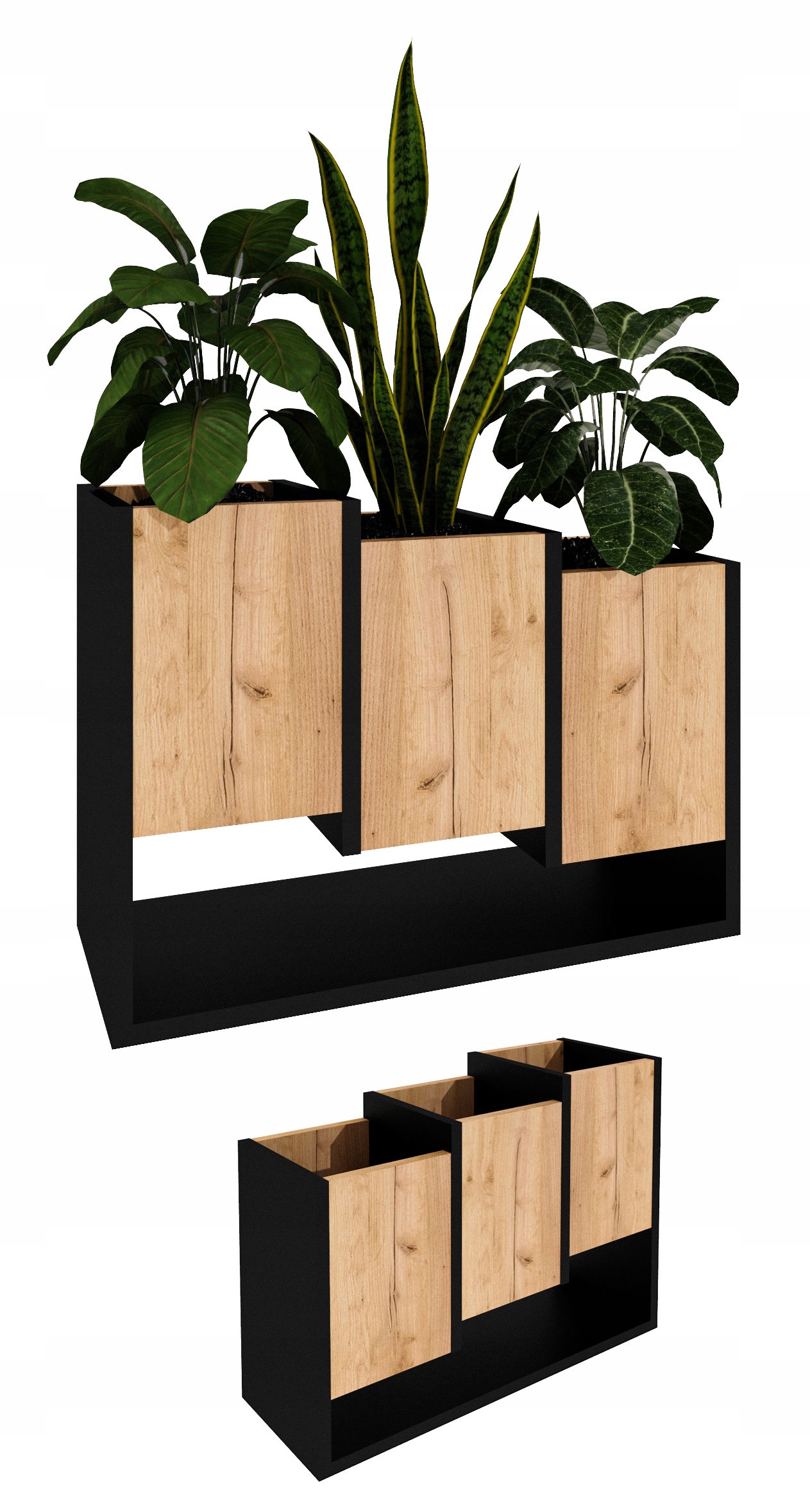 Stojanový květináč na květiny do domu loftový květináč Dub Craft Zlatý