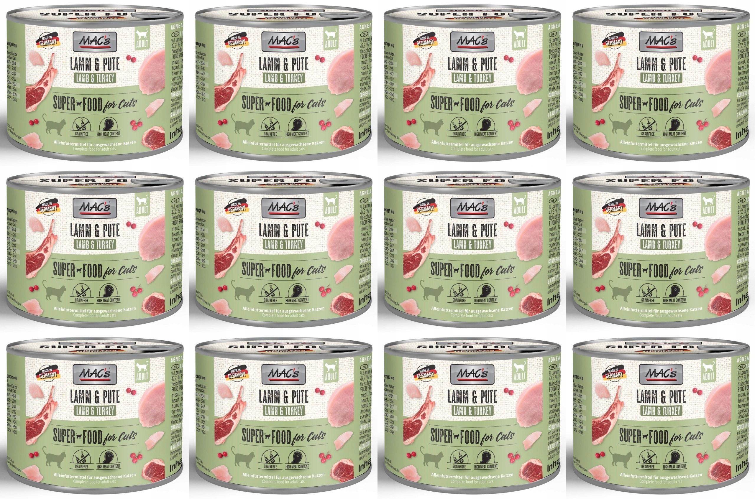 Levně MAC's Cat Jehněčí a Krůta 12 x 200 g