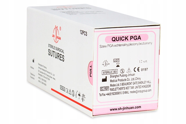 

Nić nici chirurgiczne szwy Pga Quick 4/0 22mm obła