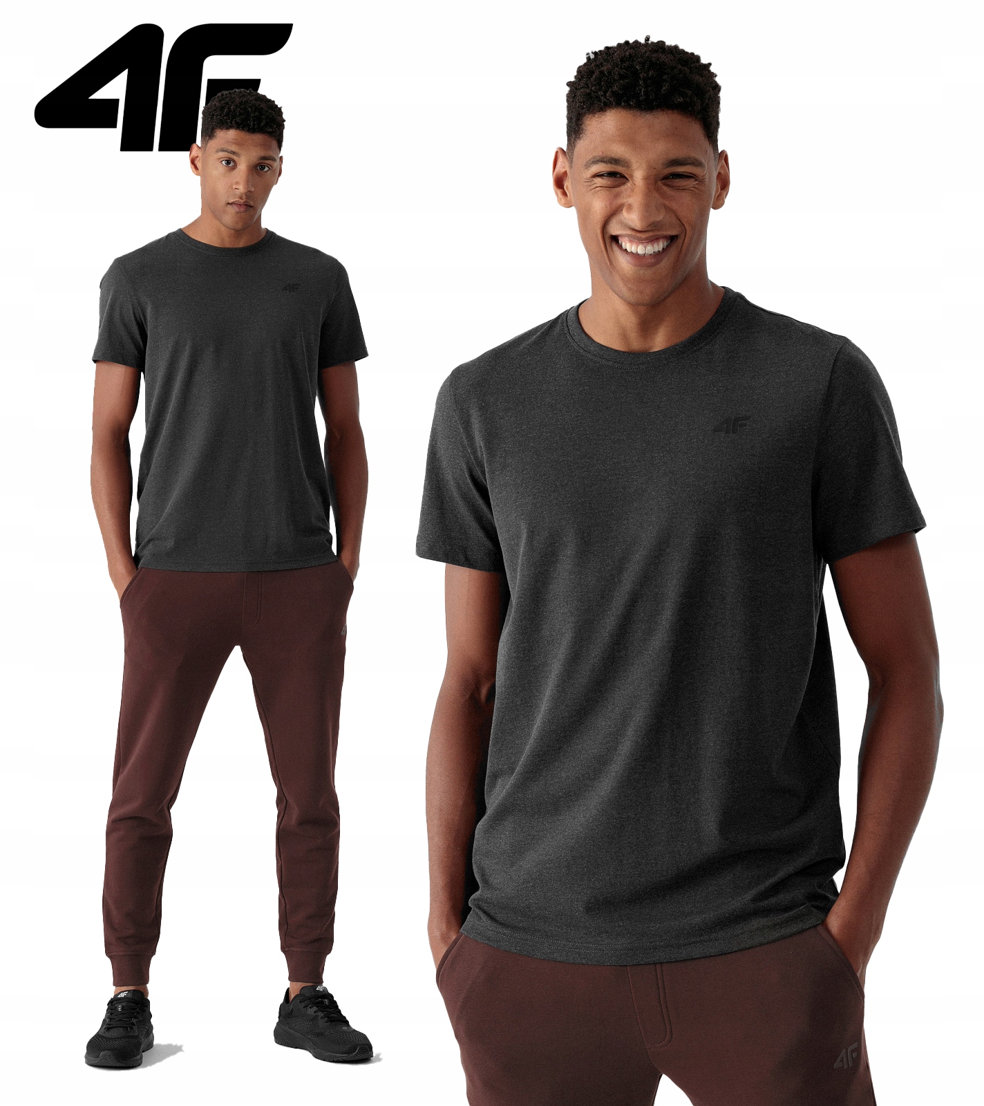 

4F T-shirt Męski Basic Koszulka L22 TSM352 - XXL
