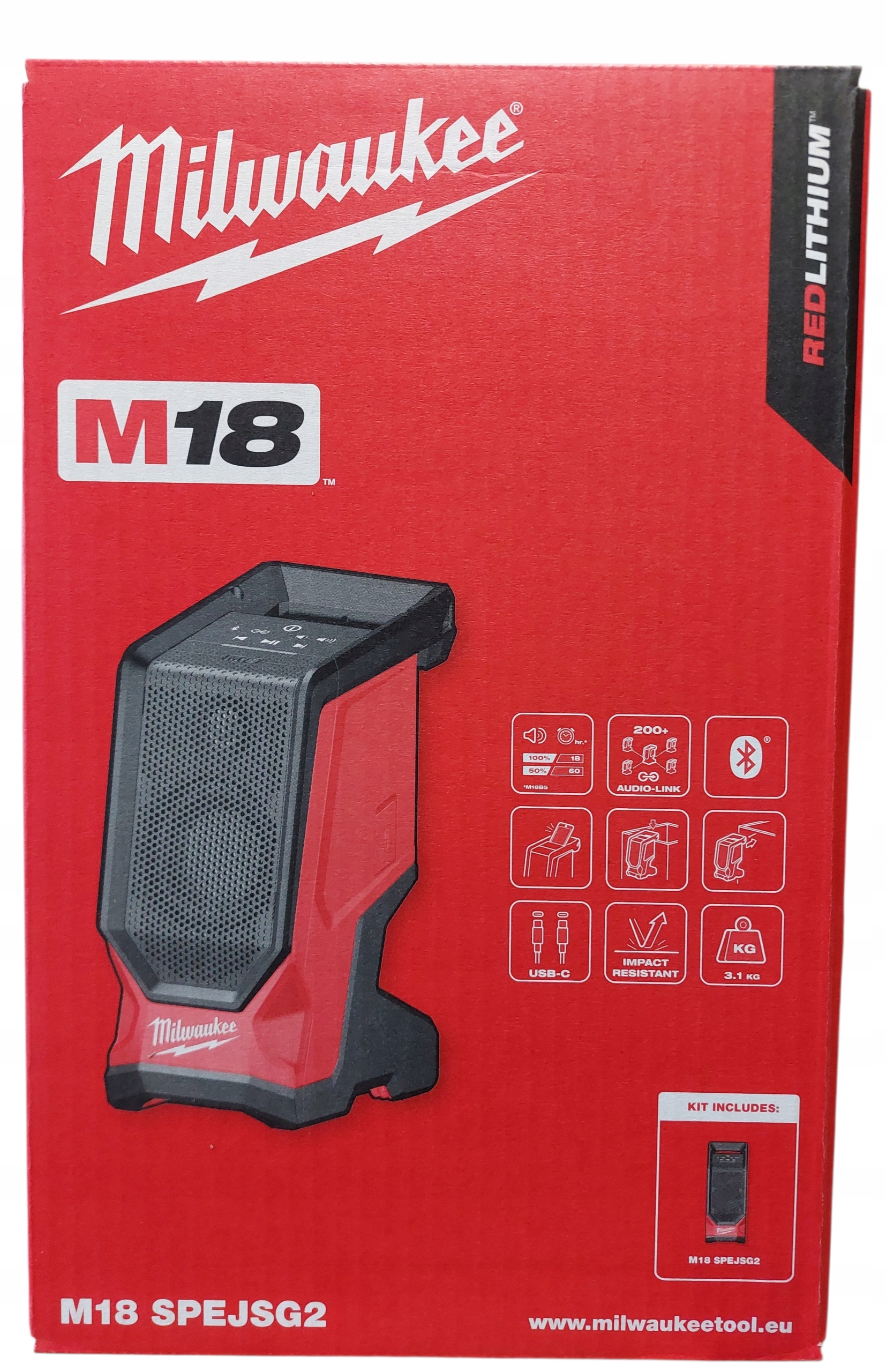 Milwaukee SPEJSG2-0 M18 Głośnik Bezprzewodowy Akumulatorowy 18V Bluetooth