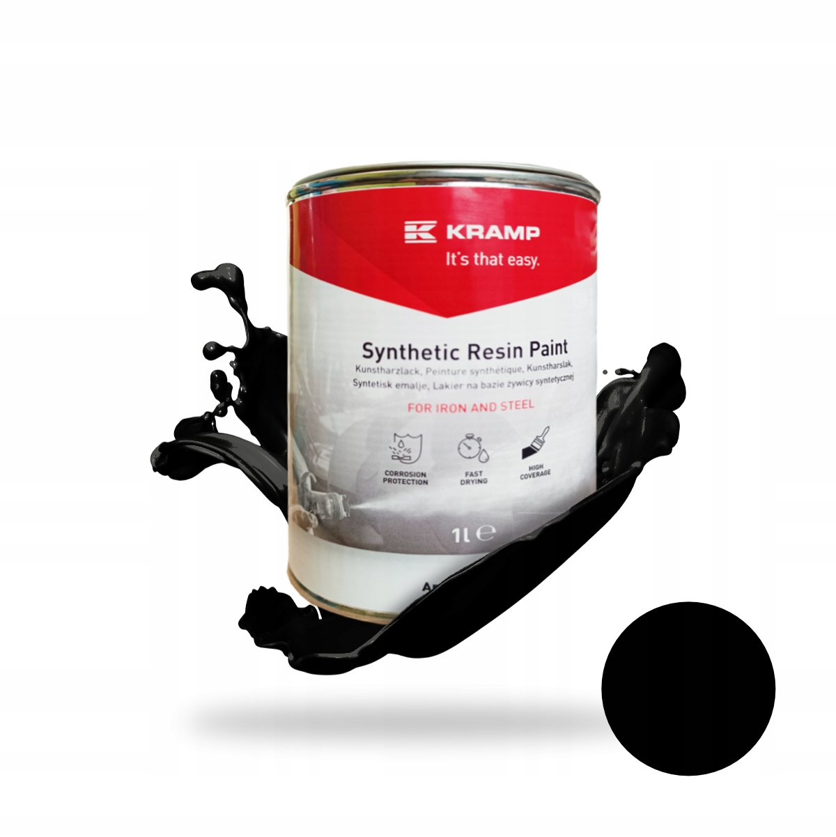 Farba do metalu renowacji Lakier Czarna Czarny Głęboki 1L RAL9005