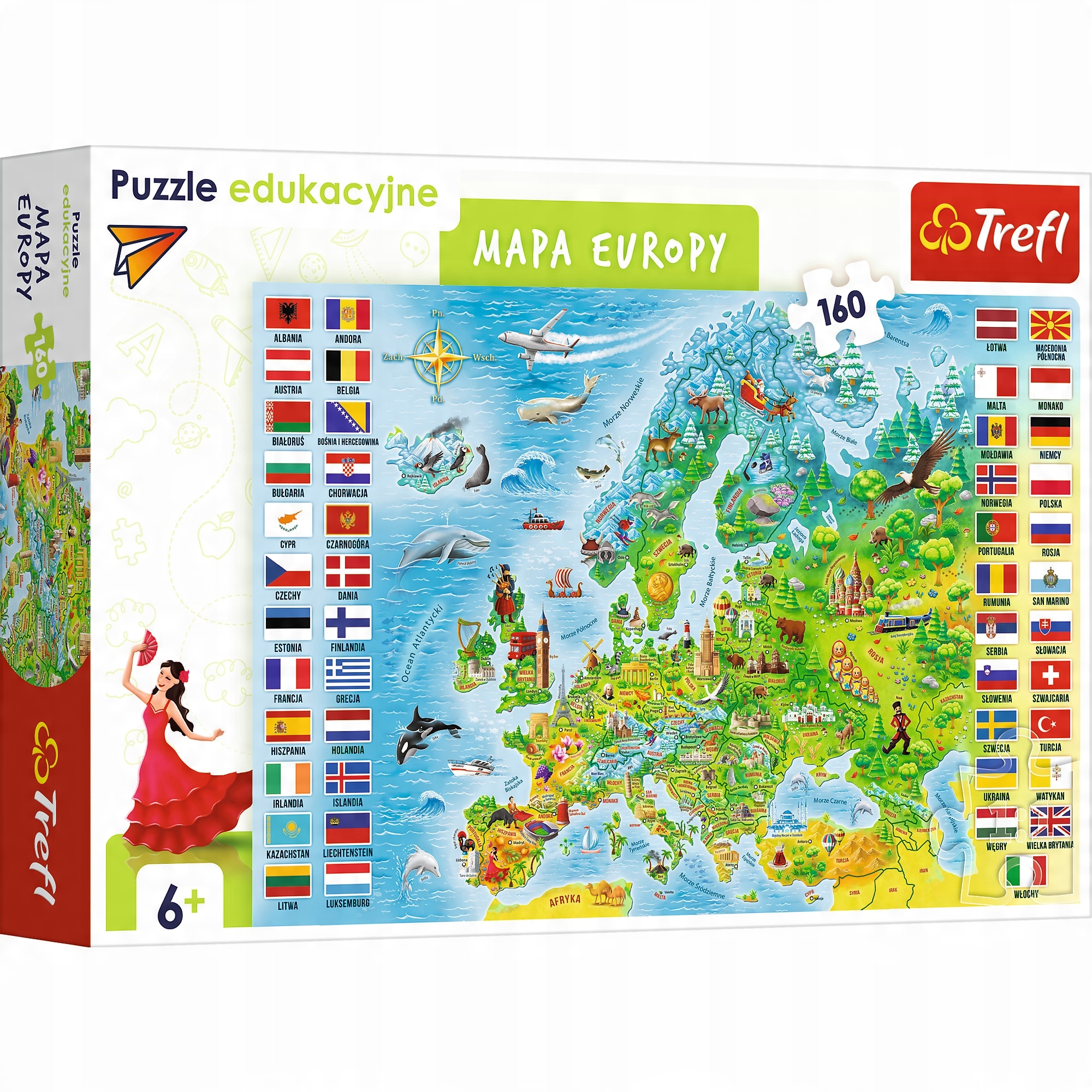 

Puzzle edujacyjne Trefl 15558 Mapa Europy 160 el.