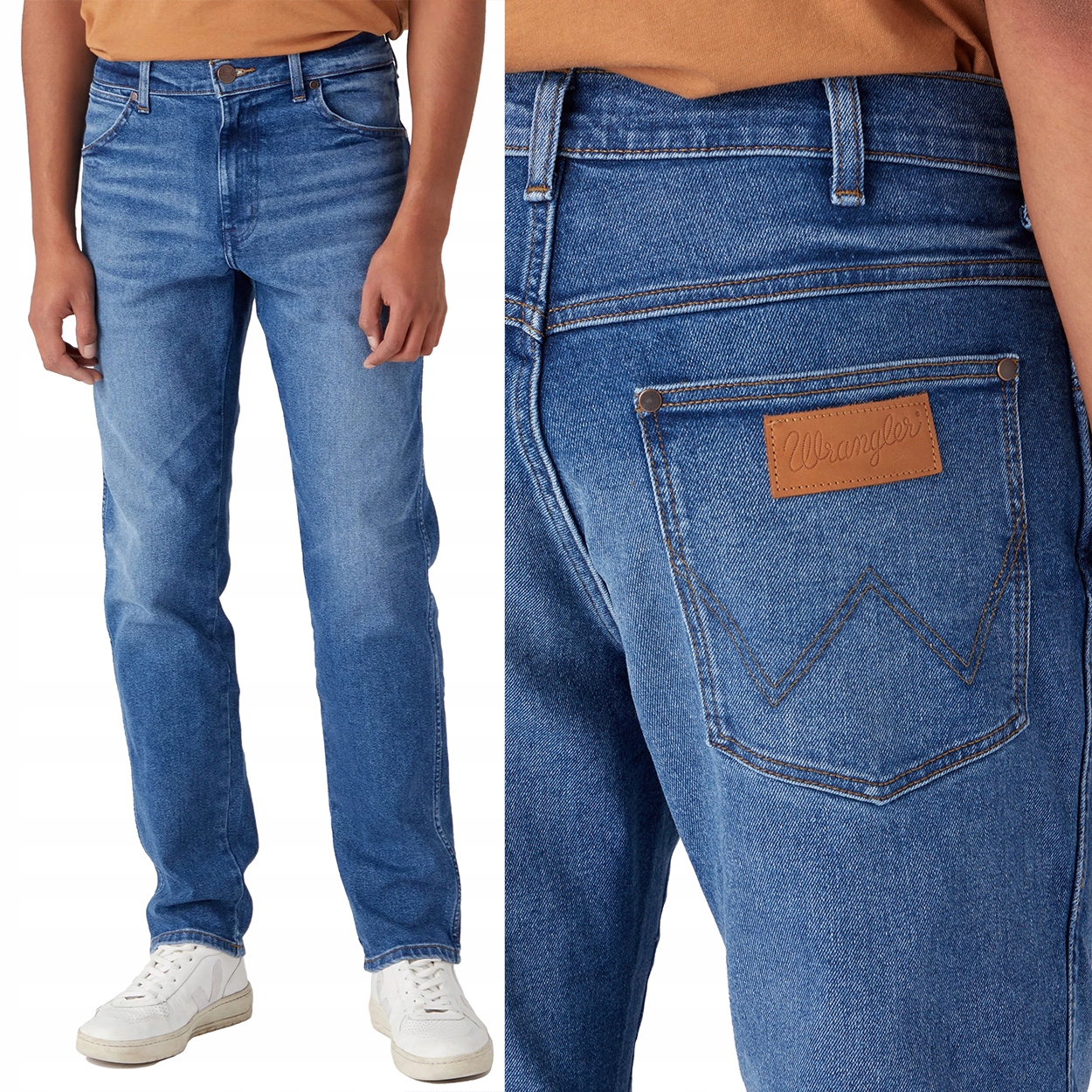Wrangler River regular tapered Smoke prodyšné džínové kalhoty W29 L32