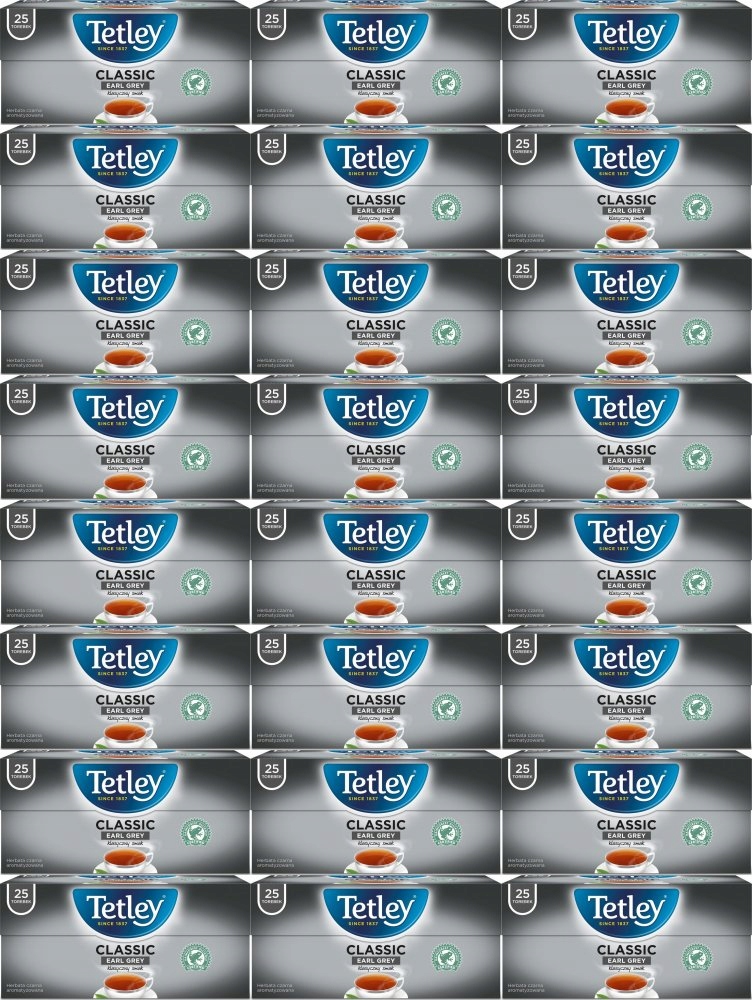 Herbata Earl Grey w torebkach Tetley Classic, 25 sztuk x 1.5g x24