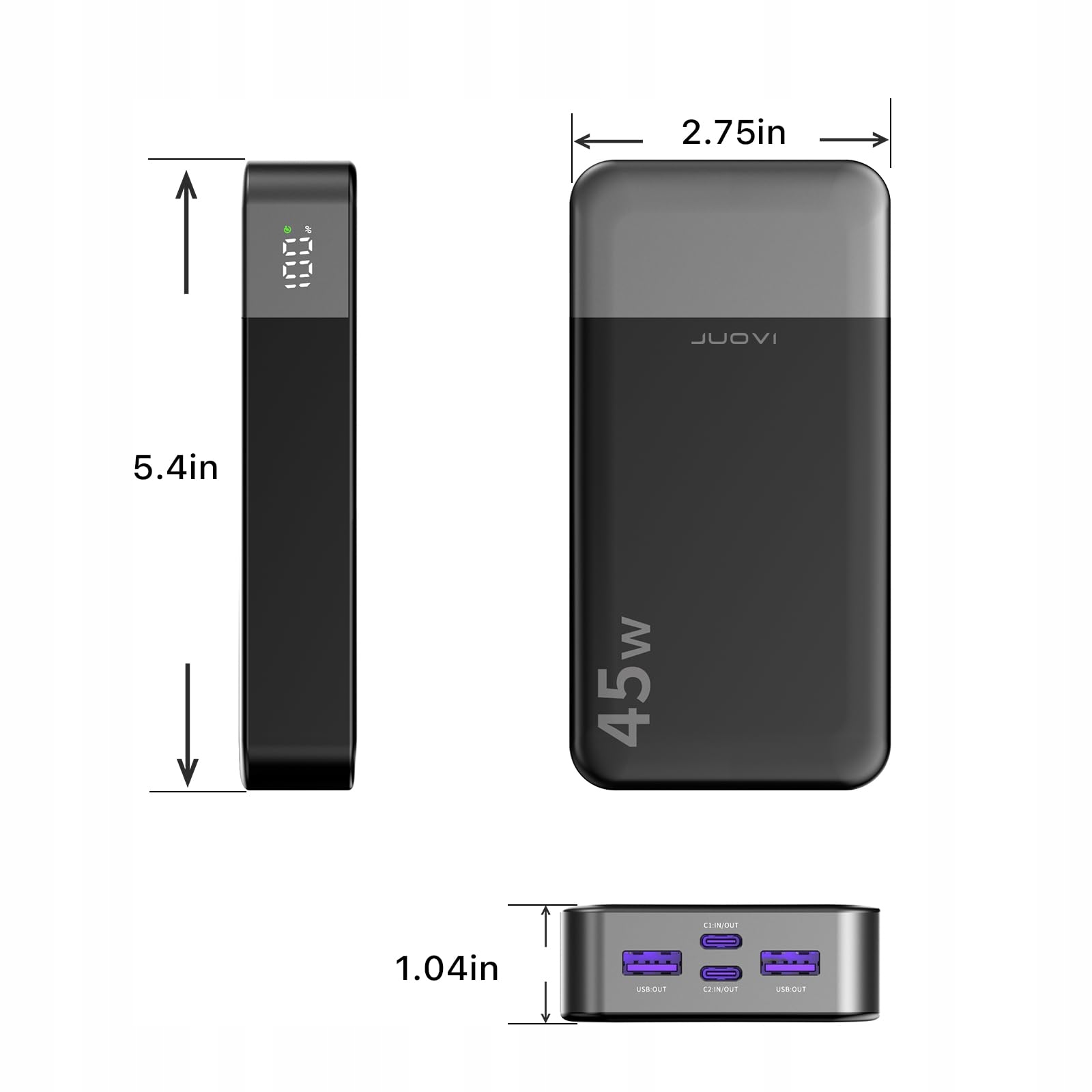 JUOVI Powerbank 20000mAh 45W Szybkie Ładowanie Do Switch iPhone MacBook — miniatura 8