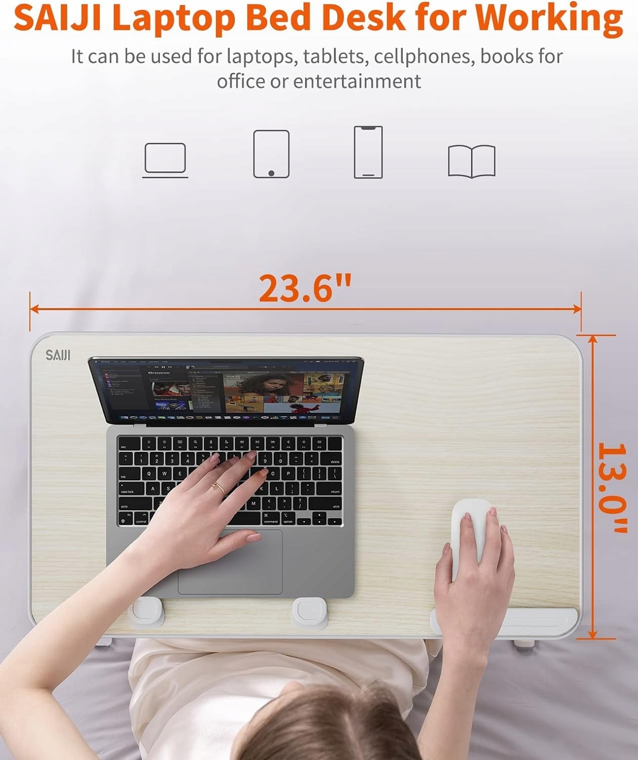 SAIJI STOLIK PODSTAWKA STOJAK NA LAPTOP REGULOWANY DO ŁÓŻKA SOFY BIURKA — miniatura 7