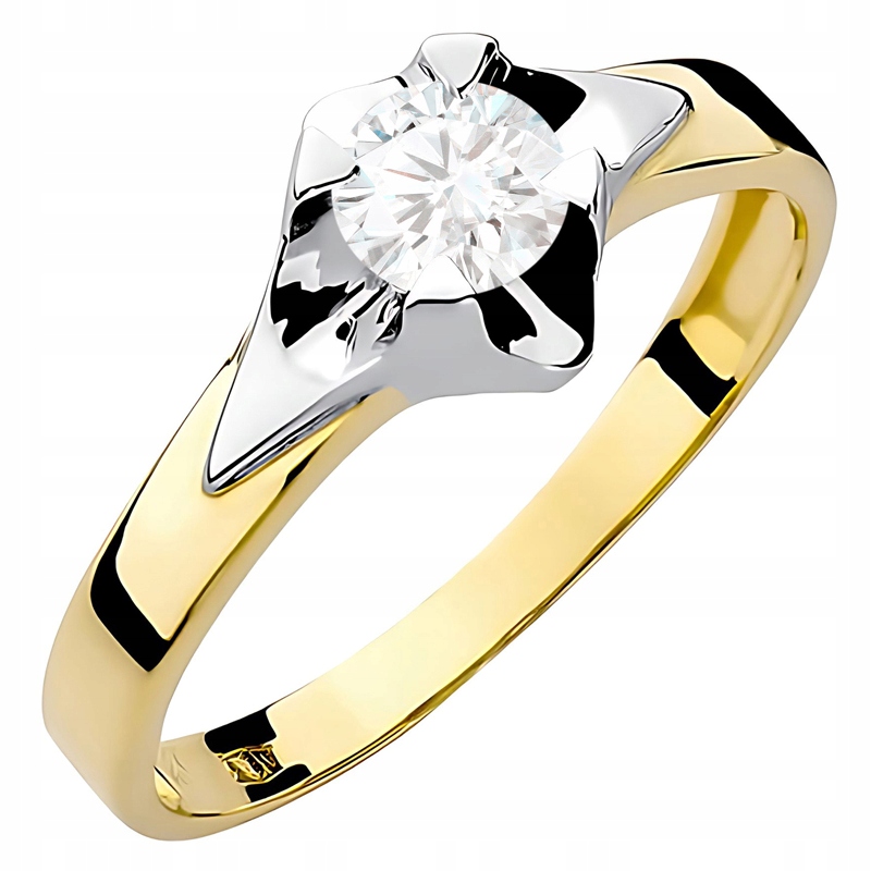 Zásnubní Zlatý Prstýnek ryzosti 585 s laboratorním diamantem 0,50 ct 14k