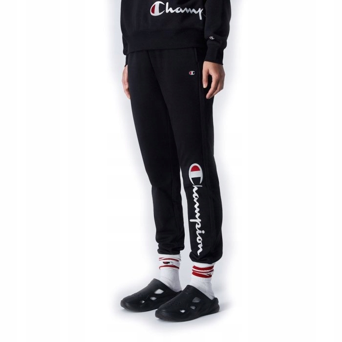 dámske bavlnené tepláky nohavice čierne Champion Rib Cuff veľkosť XL