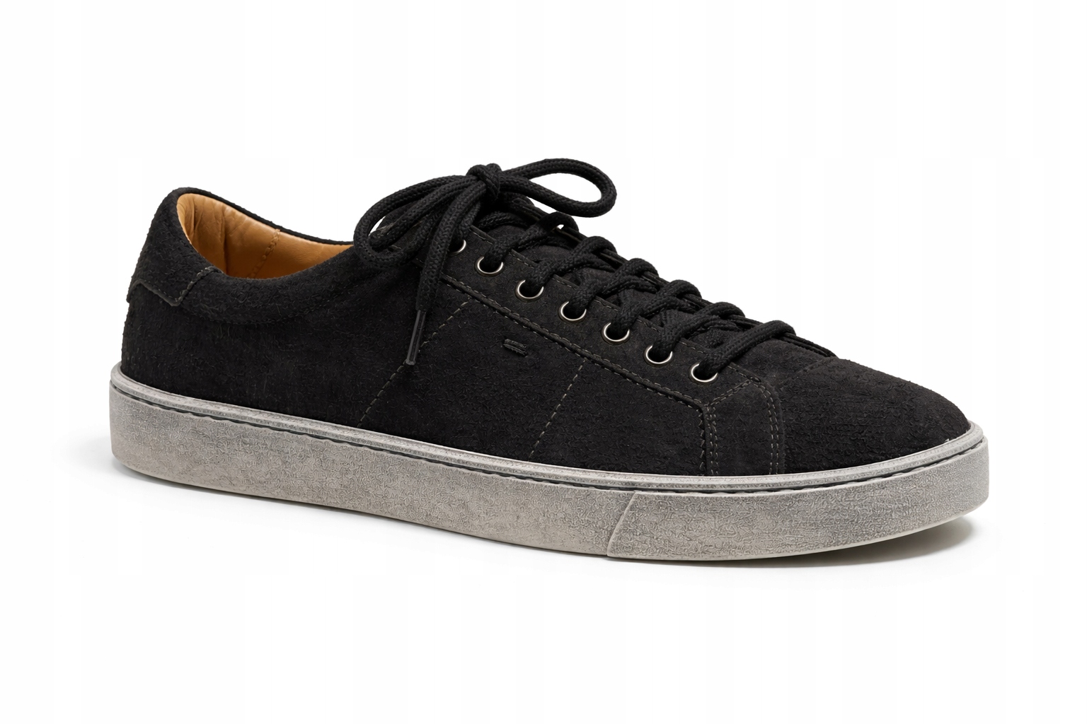 Santoni Černé Semišové Sportovní Boty Na Krémové Podrážce 41 3DA