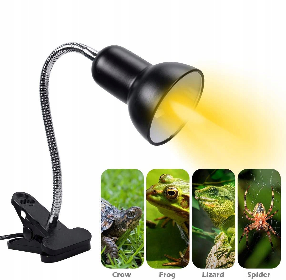 Levně Vyhřívací Lampa Akvárium Pro Plazy 2x Žárovka E27 25W Regulace 360°