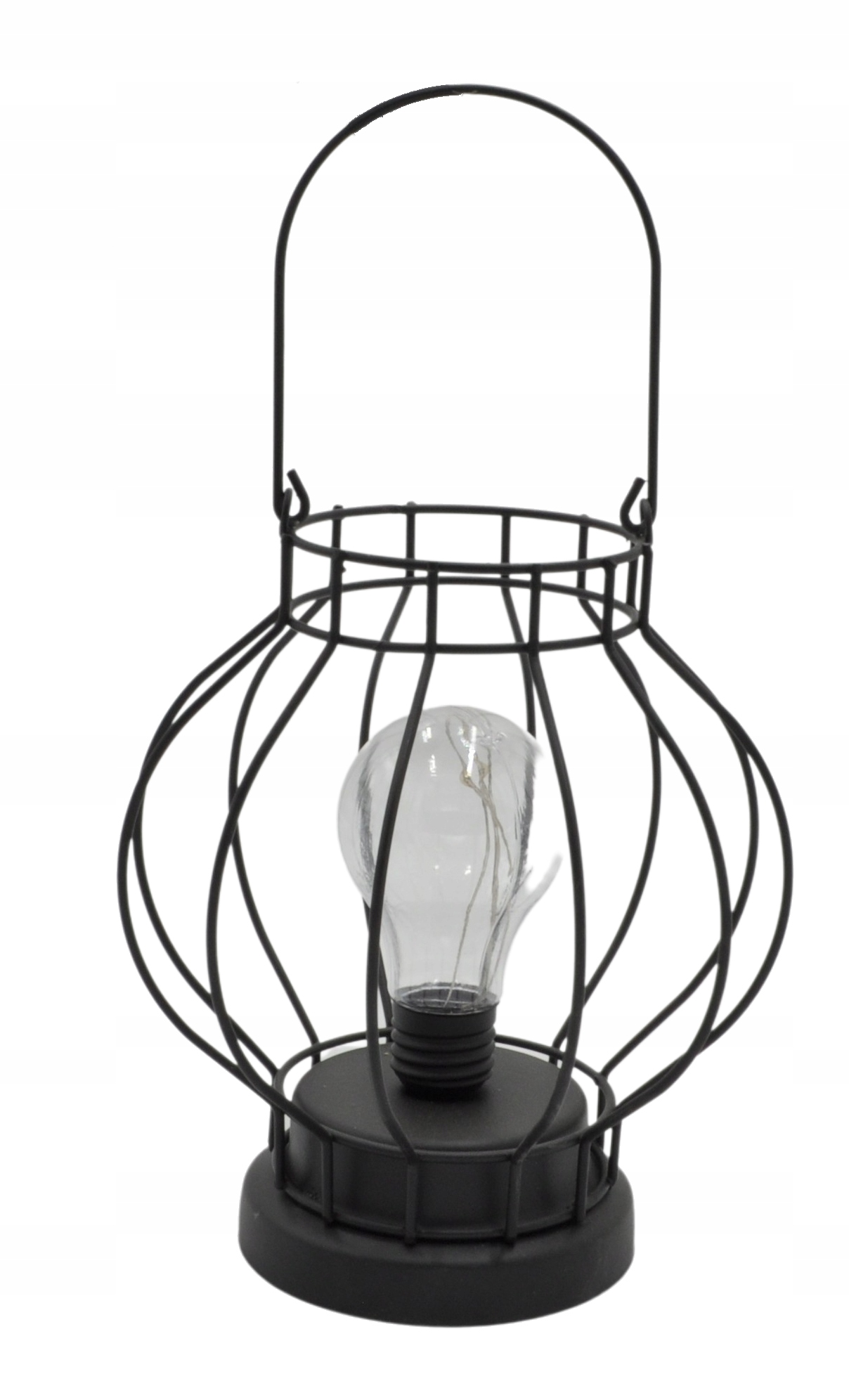 

Lampa lampion z żarówką led na baterie do ogrodu