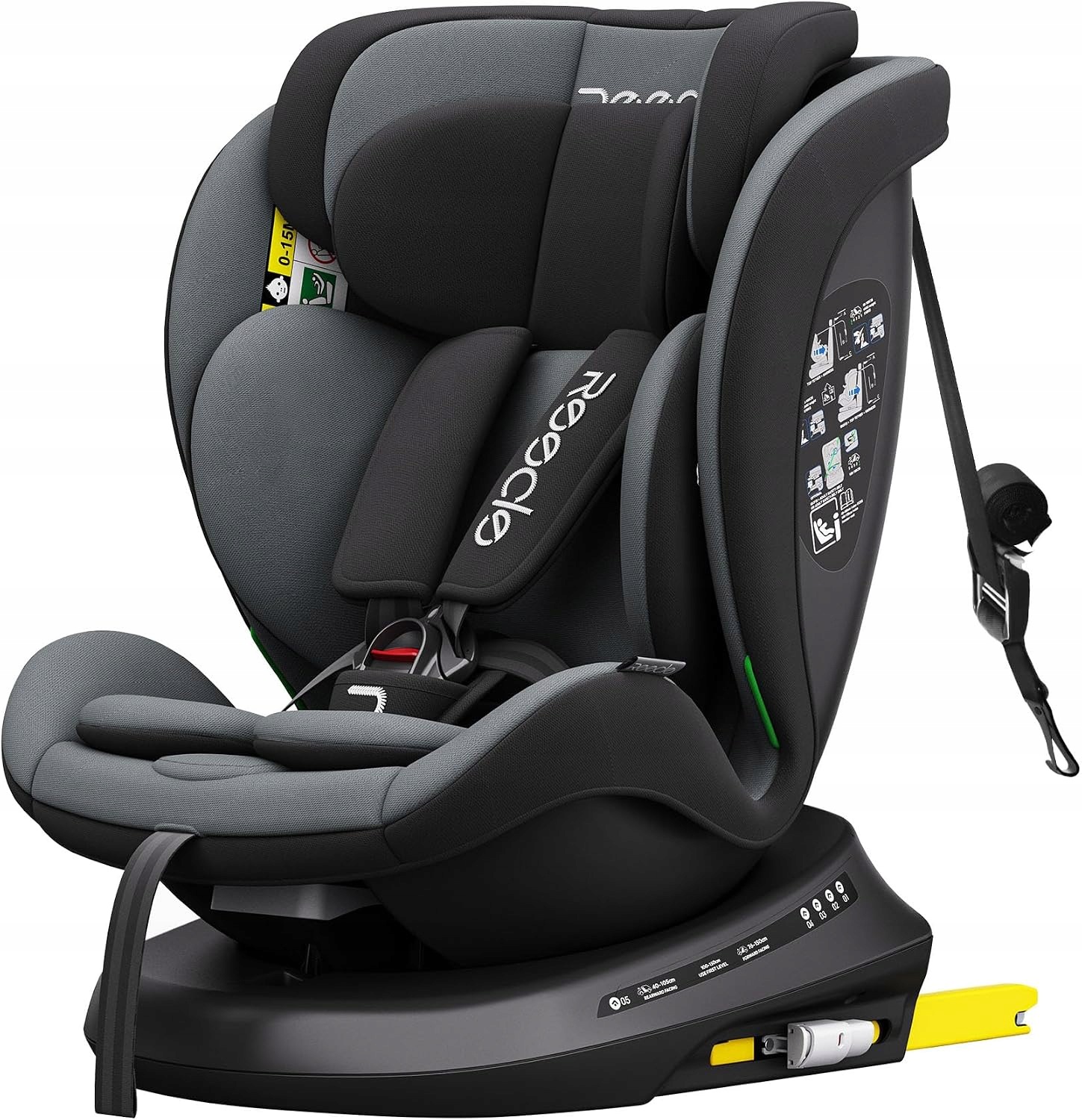 Fotelik Samochodowy Obrotowy 360 Isofix 40-150cm Reecle Czarny