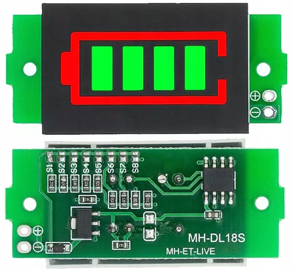 Wskaźnik naładowania akumulatora uniwersalny 1-8S Model Wskaźnik 1-8S