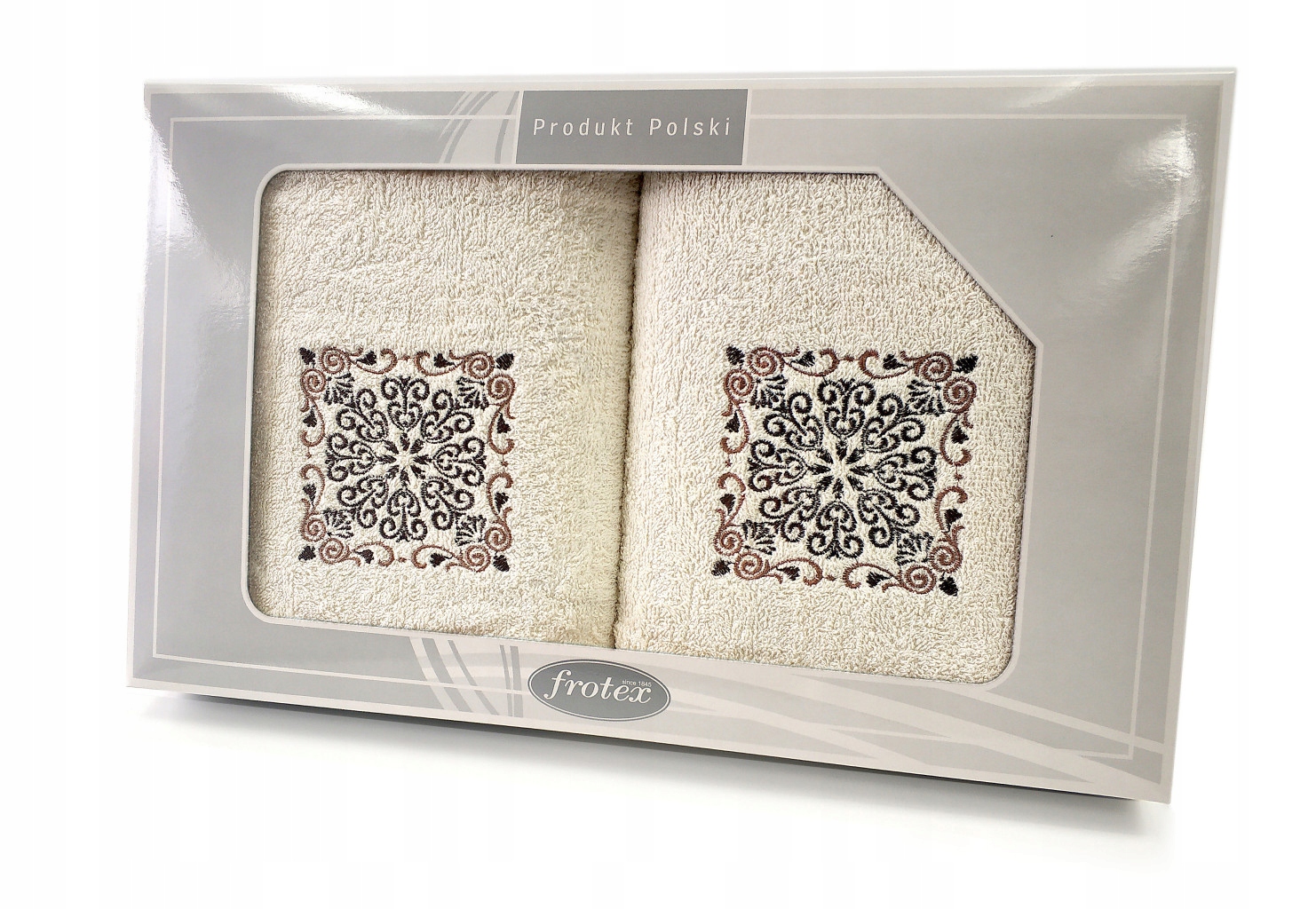 Komplet 2 ręczników Gift 50 70 Greno kremowy w4