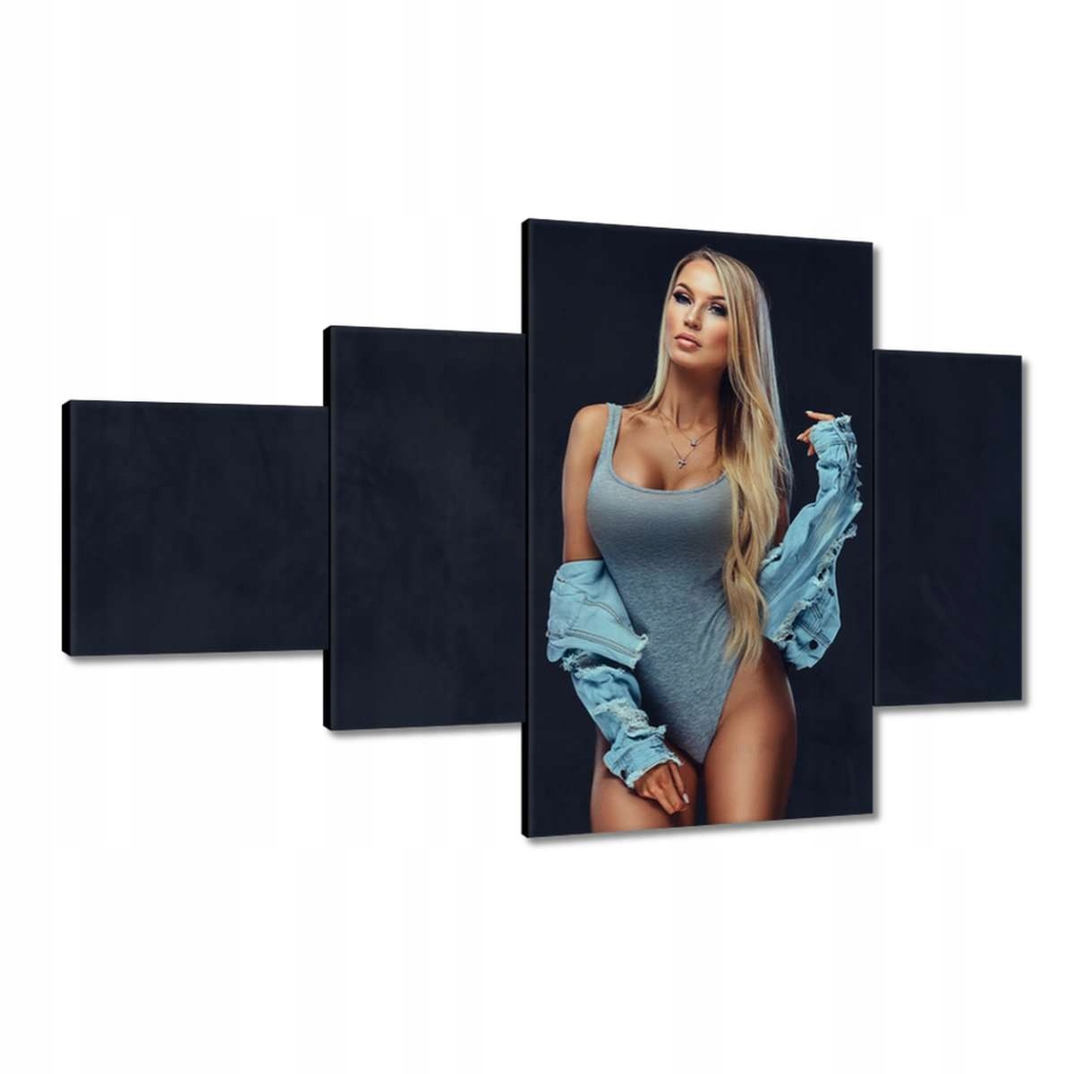 Obrazy 130x80 Lákavá blondýnka v džínové bundě