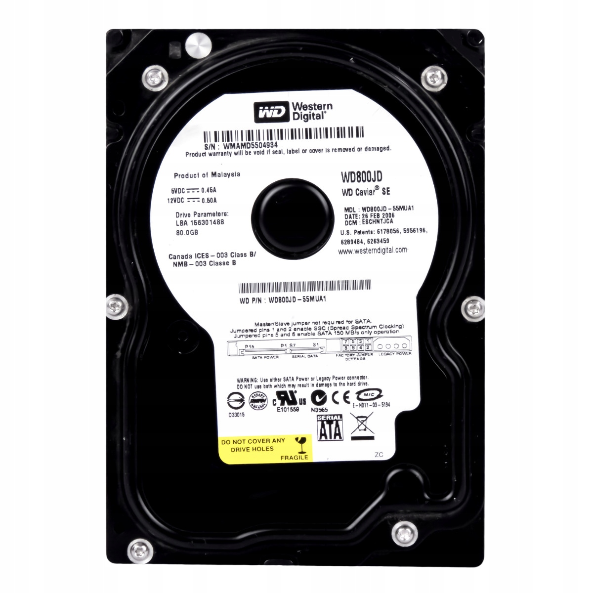 

Wd Caviar Se 80GB 7.2k 8MB Sata II 3.5'' WD800JD