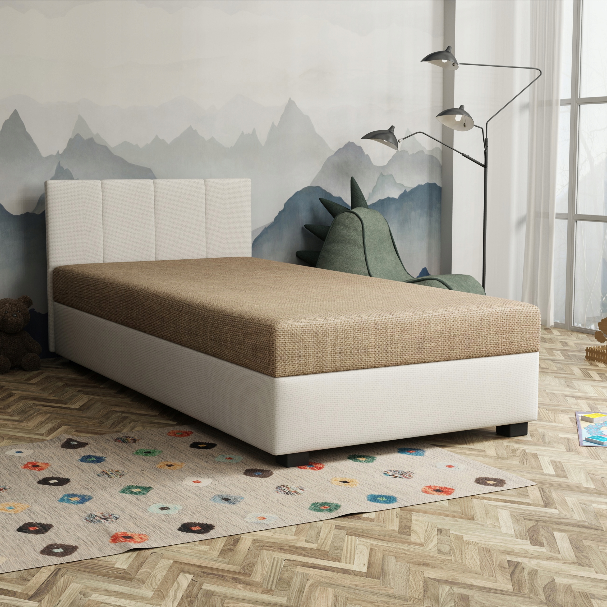 Postel 110x200 Jednolůžkový gauč s taštičkovou matrací Adel