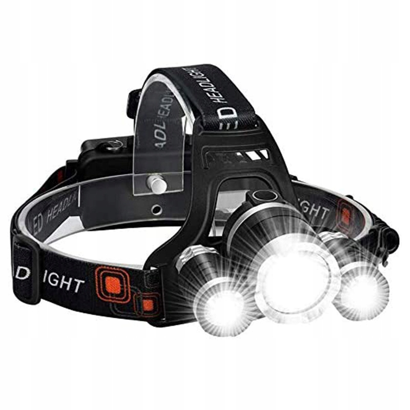 Latarka Czołowa 3 X Led Czołówka Latarka +2akumulatorki 5800 mAh