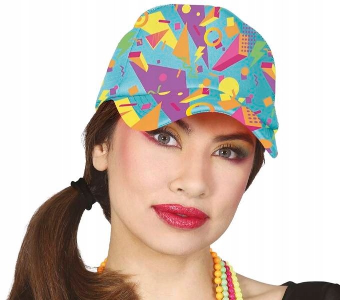 CZAPKA Z DASZKIEM NIEBIESKA STYL LATA 80 DO DRESU