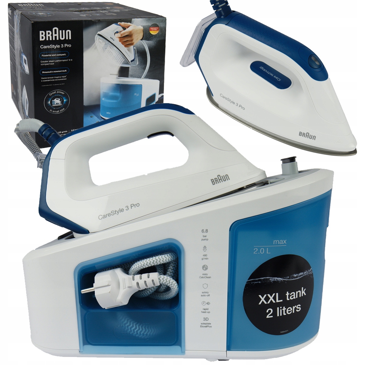 Żelazko stacja parowa Braun IS3157BL 2400W Generator pary CareStyle 3