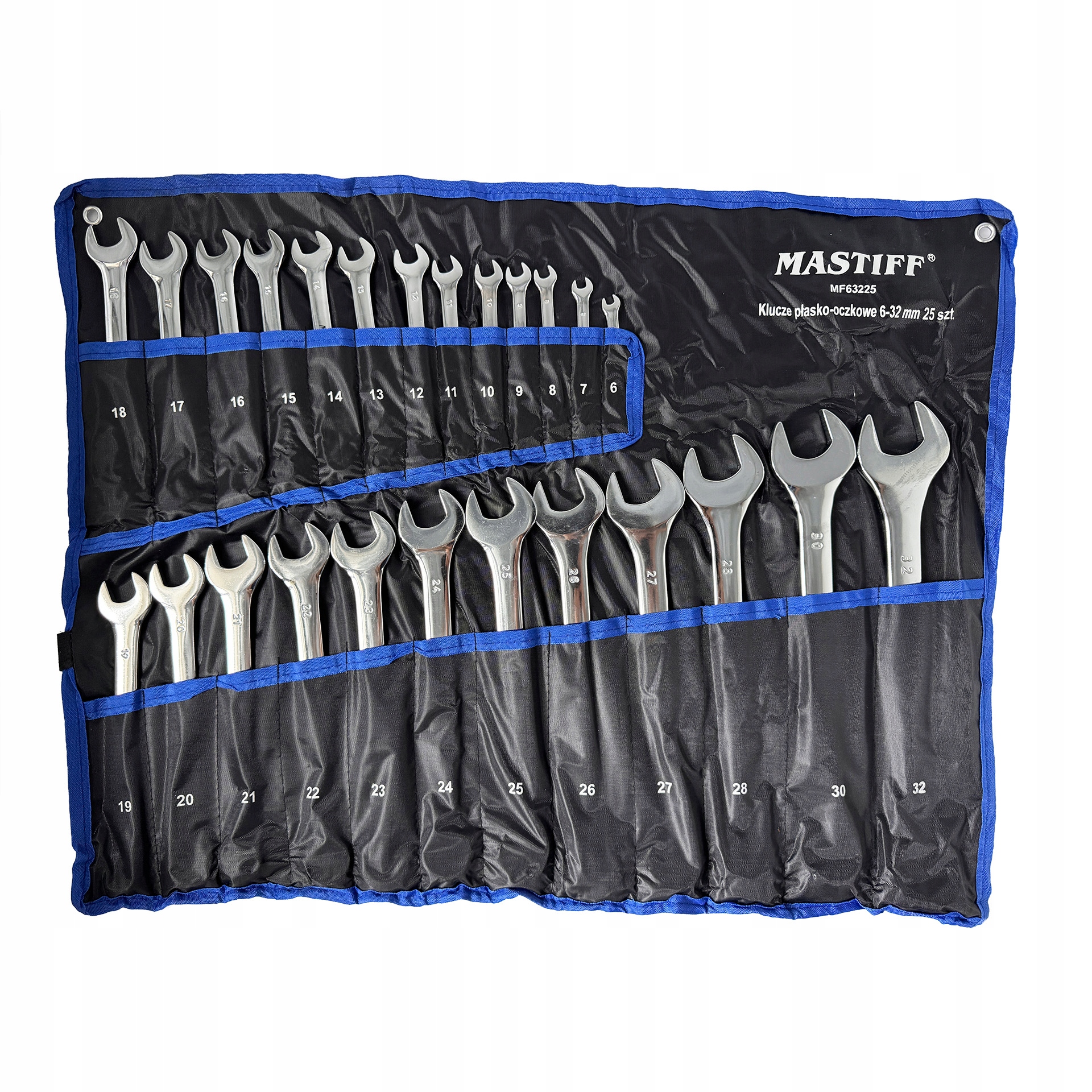 Klucze płasko-oczkowe 25-el. 6-32mm warsztatowe zestaw kluczy