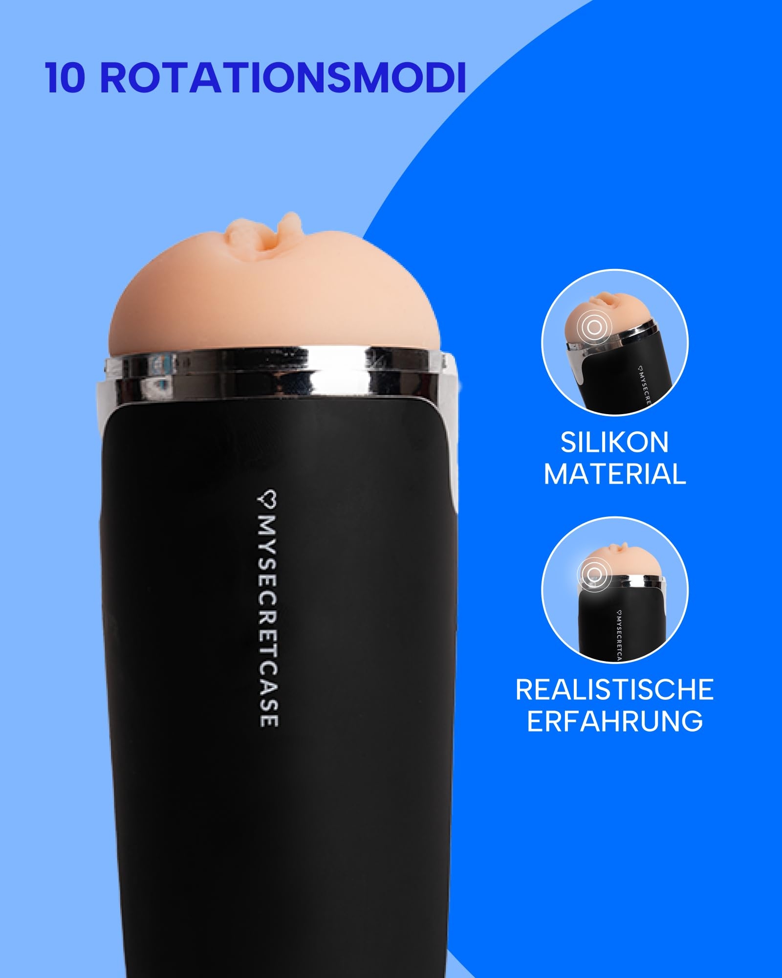 MYSECRETCASE Masturbator Dla Mężczyzn Realistyczny 10 Trybów Wibracji USB — miniatura 2