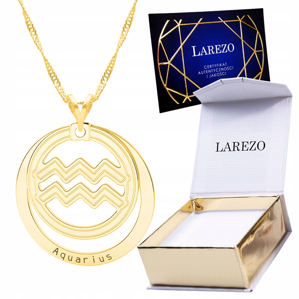 Zlatý náhrdelník 925 se znamením zvěrokruhu Vodnáře, vlny, znamení zvěrokruhu, Vodnář