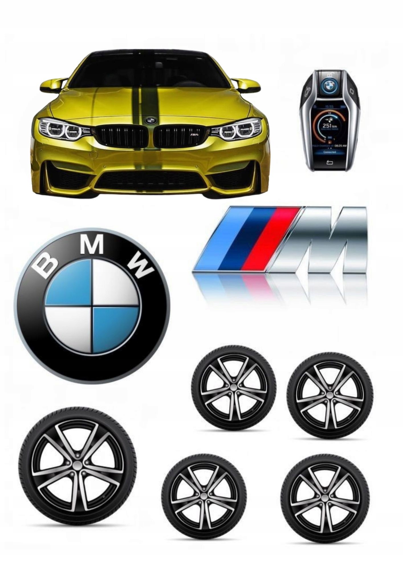 Wydruk na masie cukrowej Bmw M znaczek samochód