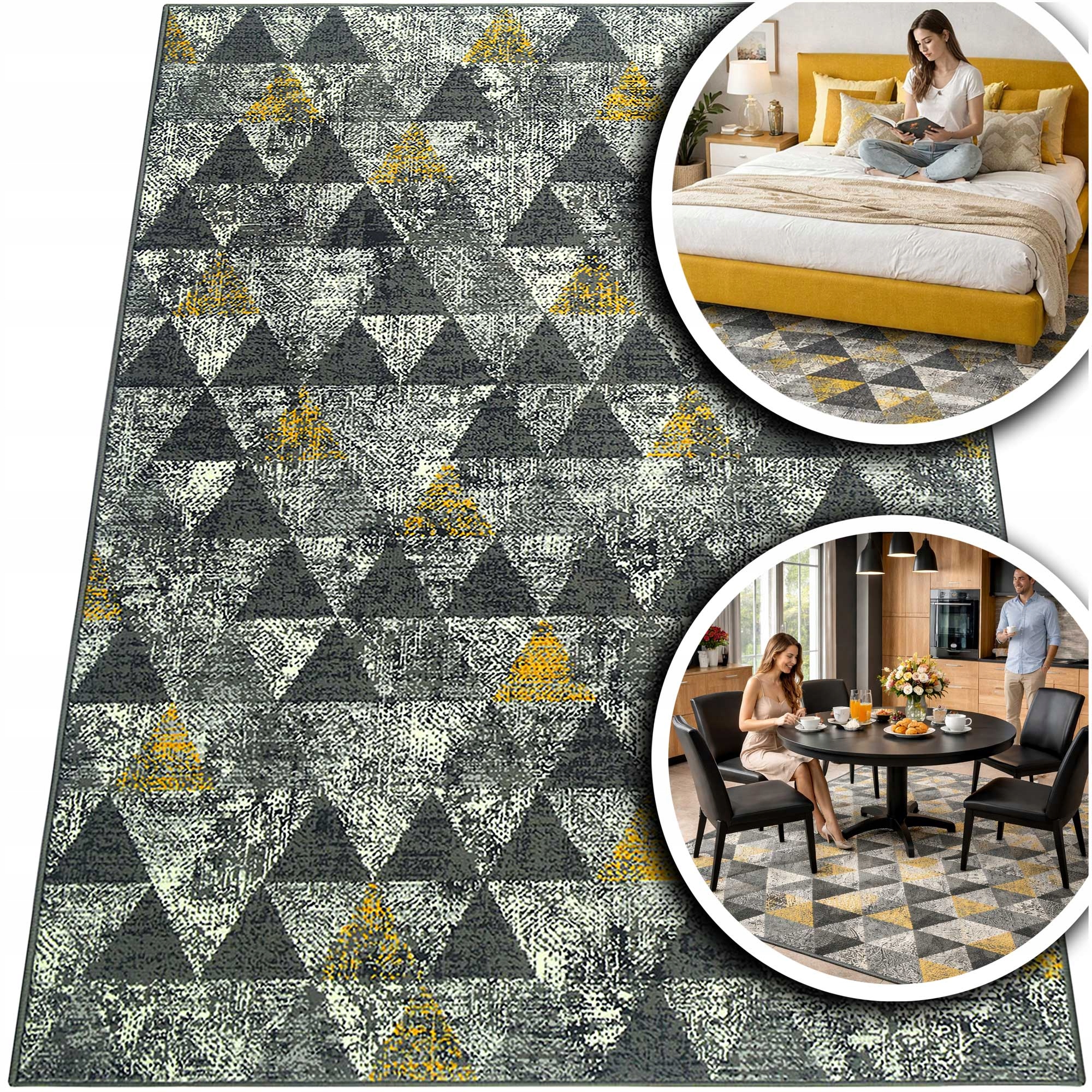 Šedý Koberec Do Obývacího Pokoje Venezia Grafitový Koberec Do Ložnice Nízký 120x170