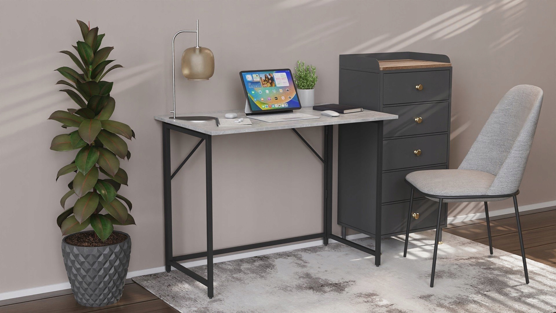 Rozkladací stôl Morris 750x900x500 black/beton Tm Smart Regaly
