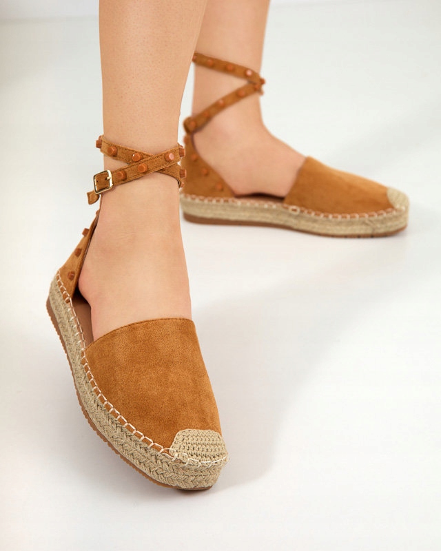 CAMELOWE EKO-ZAMSZOWE ESPADRYLE DAMSKIE LONESI 40 Marka Royalfashion