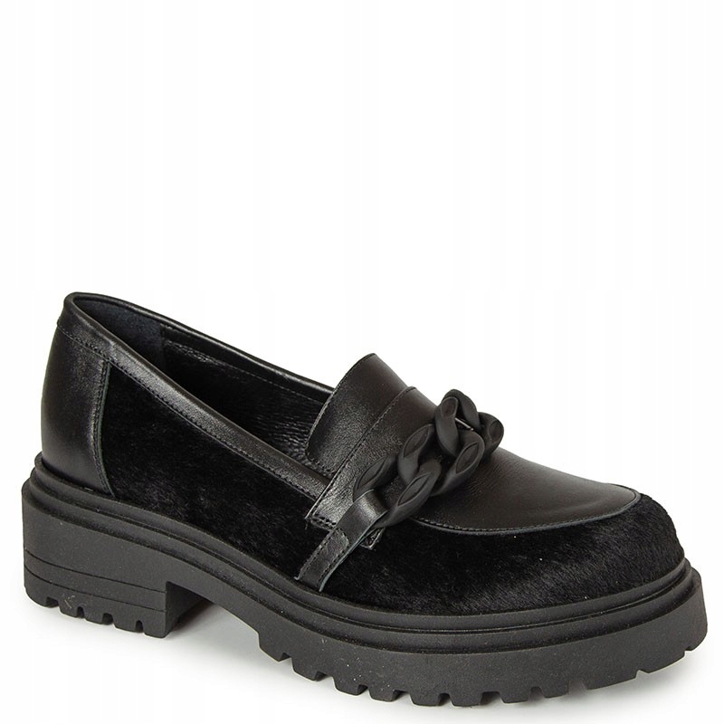 Chebello 2765 Černé Kožené Mokasíny 40